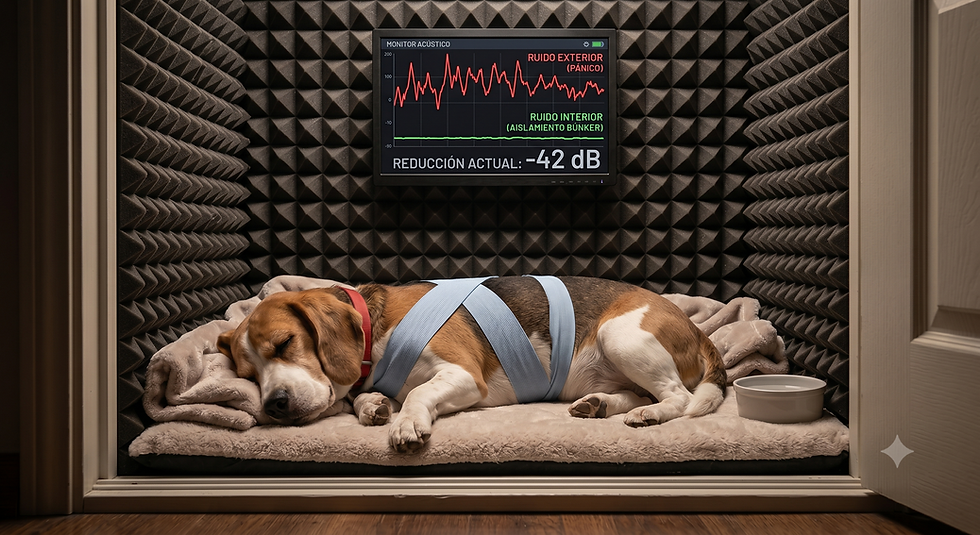 Fobia a Pólvora y Tormentas en Mascotas: Guía Ultra-Completa de Fisiología, Búnkeres Acústicos, Desensibilización Paso a Paso y Manejo Médico de Urgencia