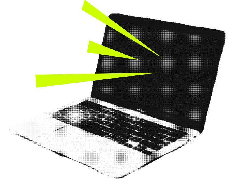 Ícono de laptop representando servicios de diseño web de All In Agency.