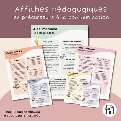 Affiches professionnelles – Précurseurs à la communication (0–5 ans)