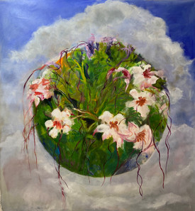 céu de flores.70x70cm