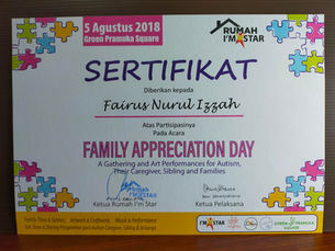 Participation Certificate for Family Appreciation Day Event