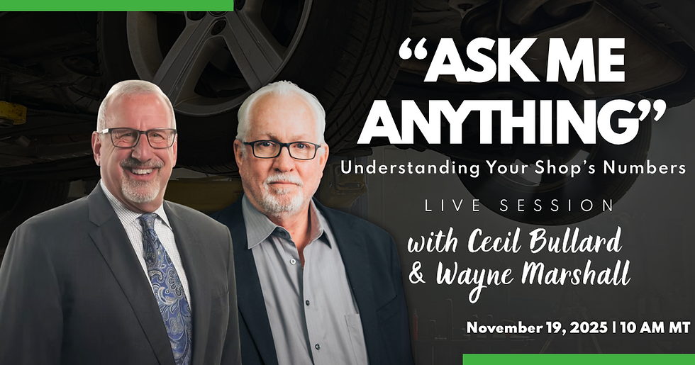 WEBINAR: Ask Me Anything: Financial Education & Understanding Your Shop's Numbers