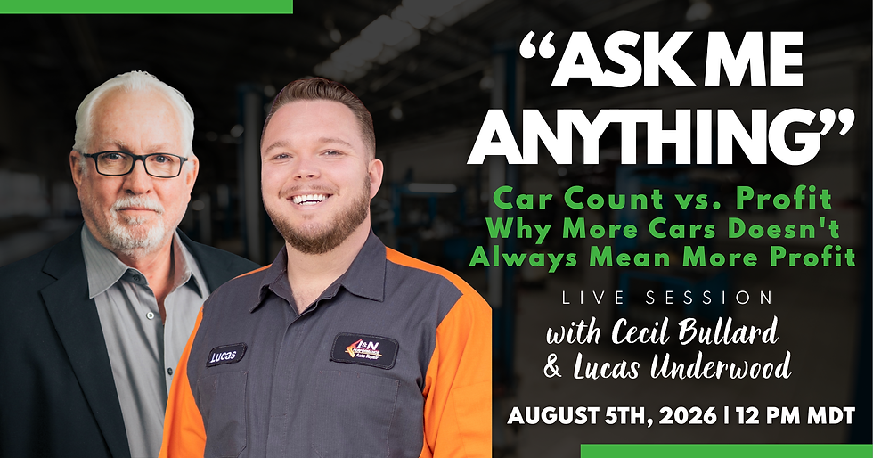 WEBINAR: Ask Me Anything: Car Count vs. Profit - Why More Cars Doesn't Always Mean More Profit