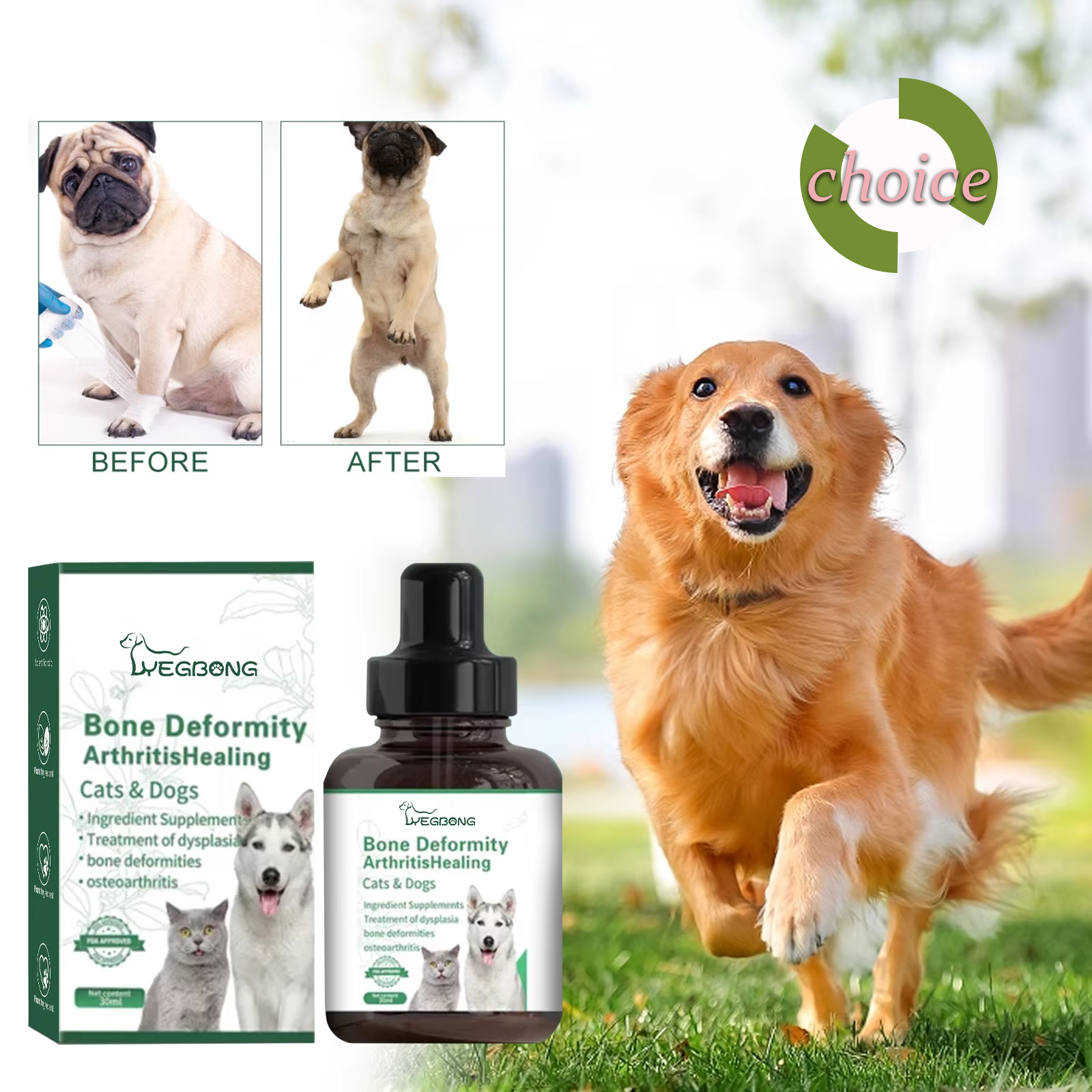 Dog Joint Care Drops Hip Joint Supplement Relieve Joint Discomfort Repair Bone D