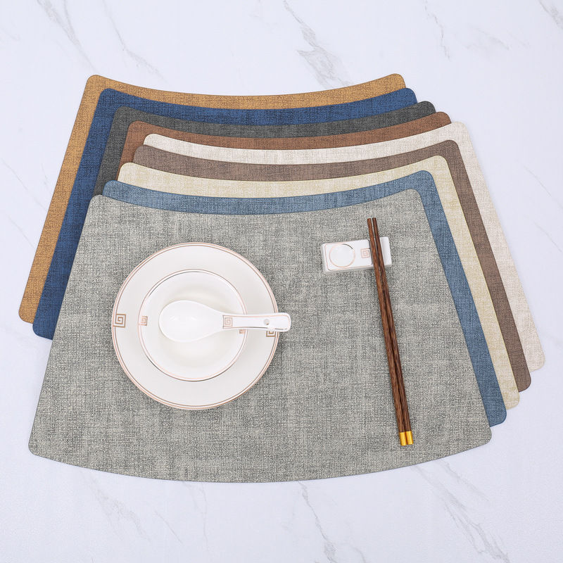 Fan-Shaped PU Leather Table Mat for Dining (Luxury Style)
