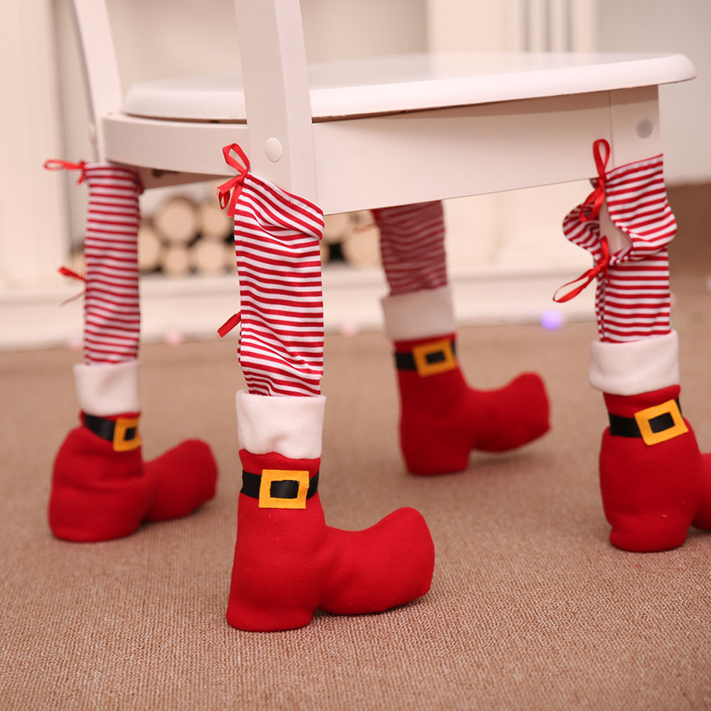 Christmas Restaurant Bar Stool Leg Covers (Set)