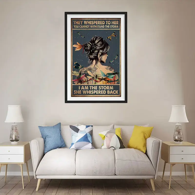 Canvas Poster of The Dragonfly Girl Wall Art Print
