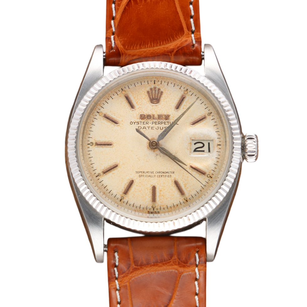 Rolex Oyster Perpetual Datejust – Ref. 6605 – Aço e Ouro Branco 18K – c. 1950s