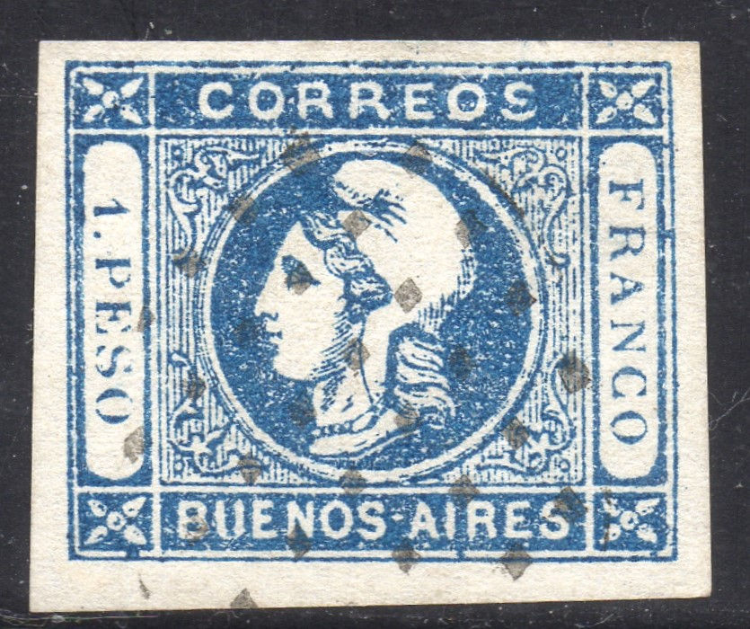 Cabecita $1 blue GJ# 17 fine used