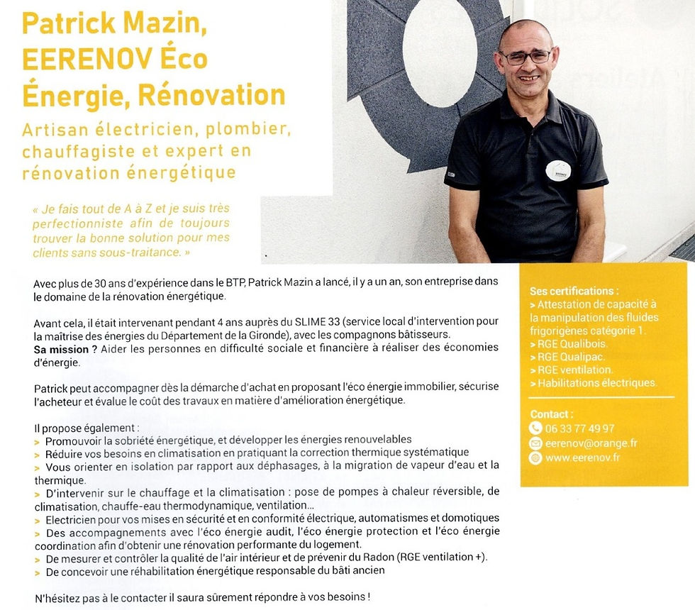 Article eerenov, compétences et services en rénovation énergétique, Bordeaux