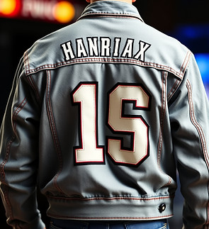 jean jacket with player name and number on the back .jpg