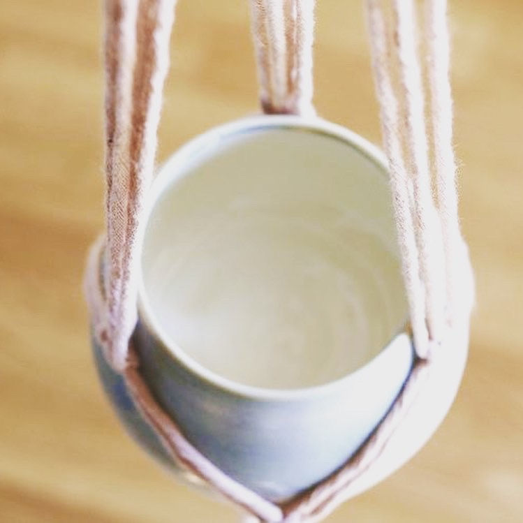 Thumbnail: Seafoam hanging plant pot