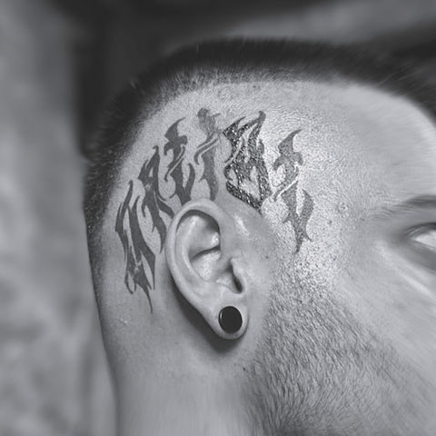 Calligraphy Tattoo design in gothic style. Artist