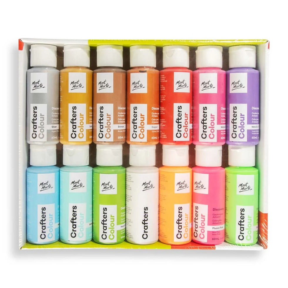 Mont Marte Crafters Colour Metallic & Fluoro Discovery Acrylic Paint Set