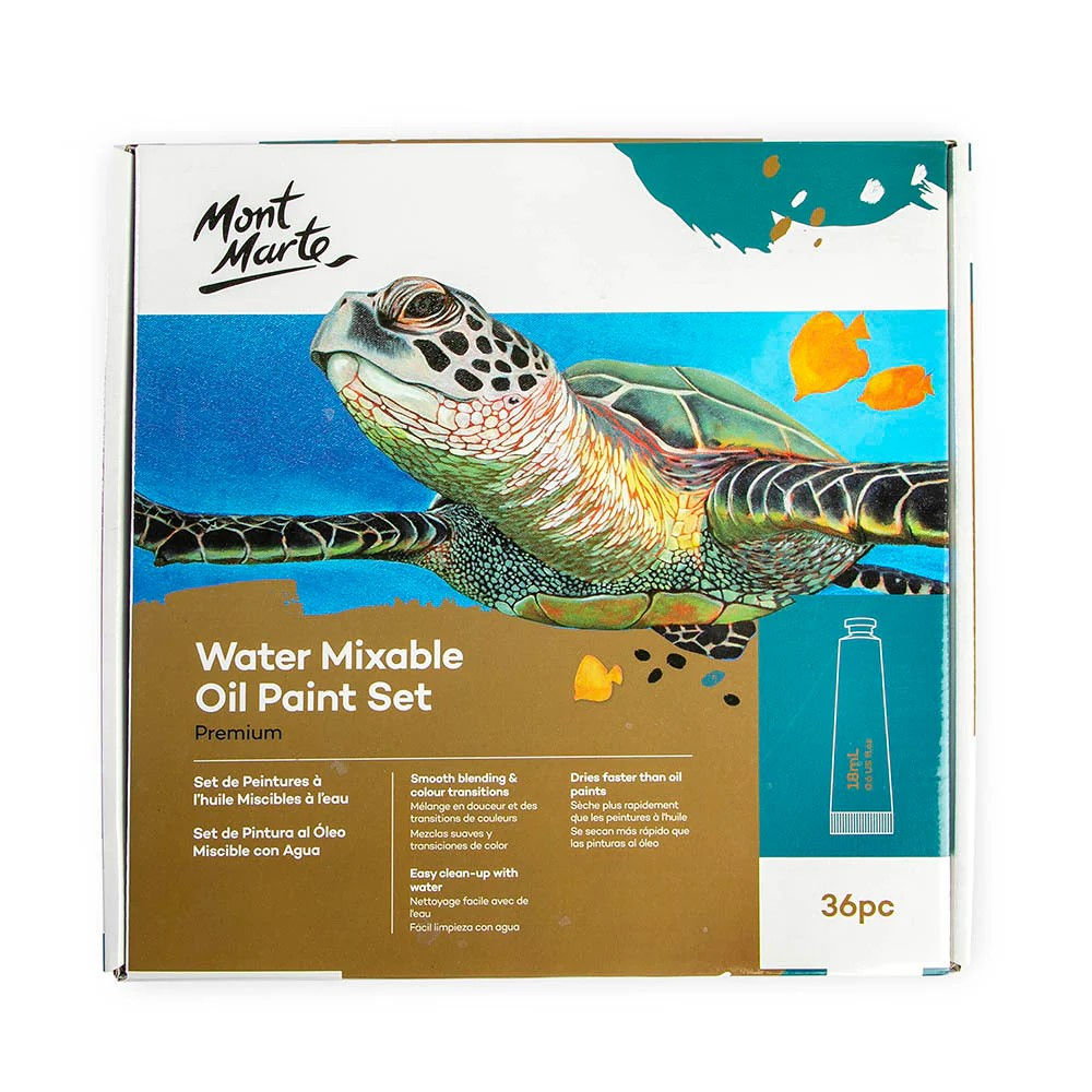 Mont Marte Premium Water Mixable Oil Paint Set - 36 Set