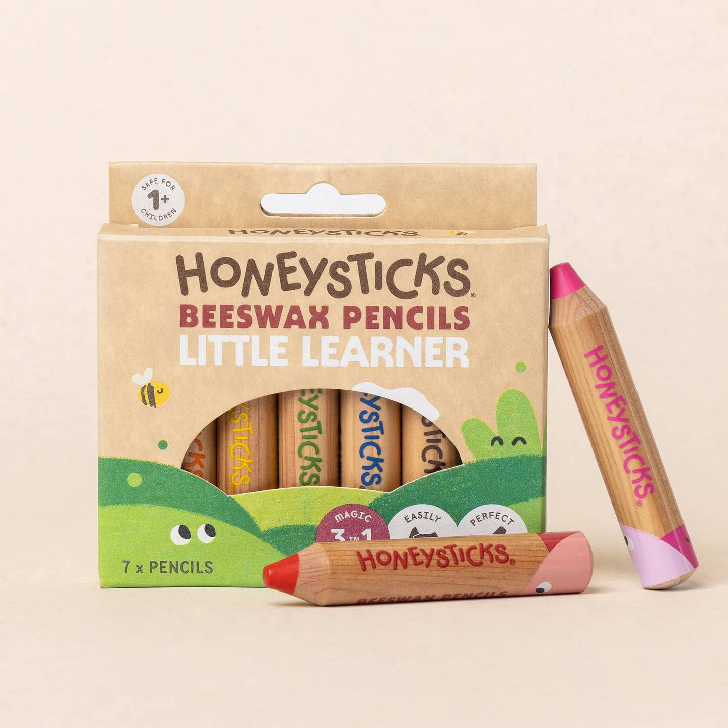 HoneySticks Little Learner Beeswax Pencils 3 in1