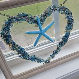 Thumbnail: Colorful Crushed Shell with Bright Blue Starfish Resin Art