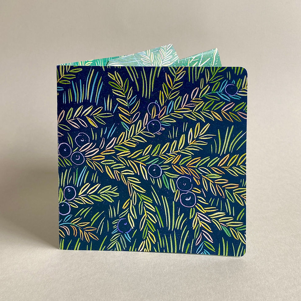 Thumbnail: Foliage art front cover of butterfly folding booklet.