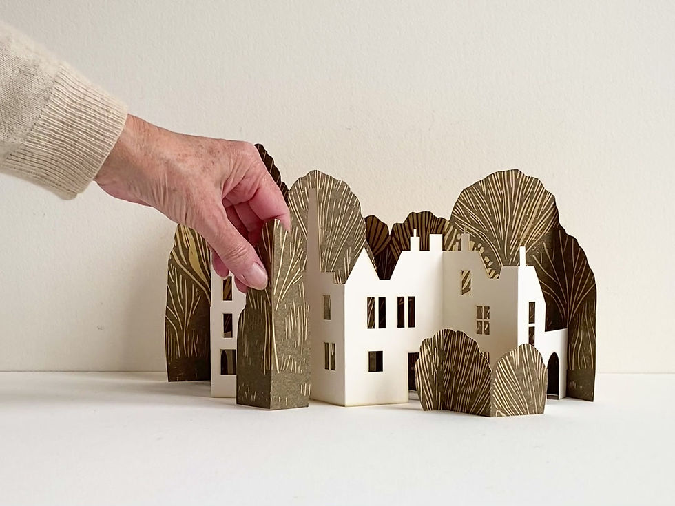 Thumbnail: Tiny Town - Folding Paper Sculpture of Hebden Bridge - Winter Version