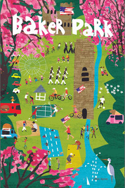 Fun activities in a city park. Games, rides, families and sports.