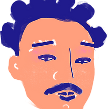 口ひげを持つ男