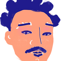 口ひげを持つ男