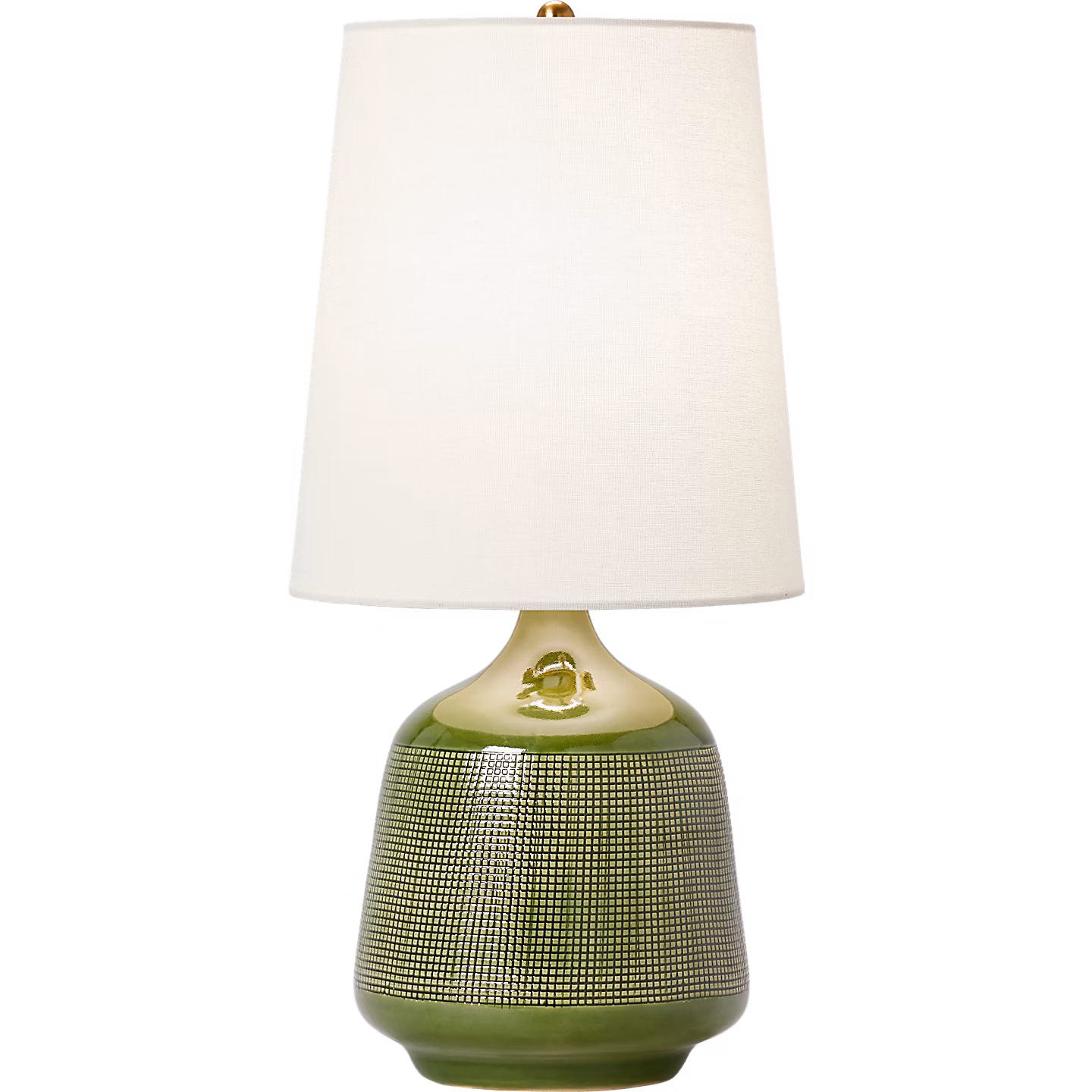 Green base and fabric white linen shade