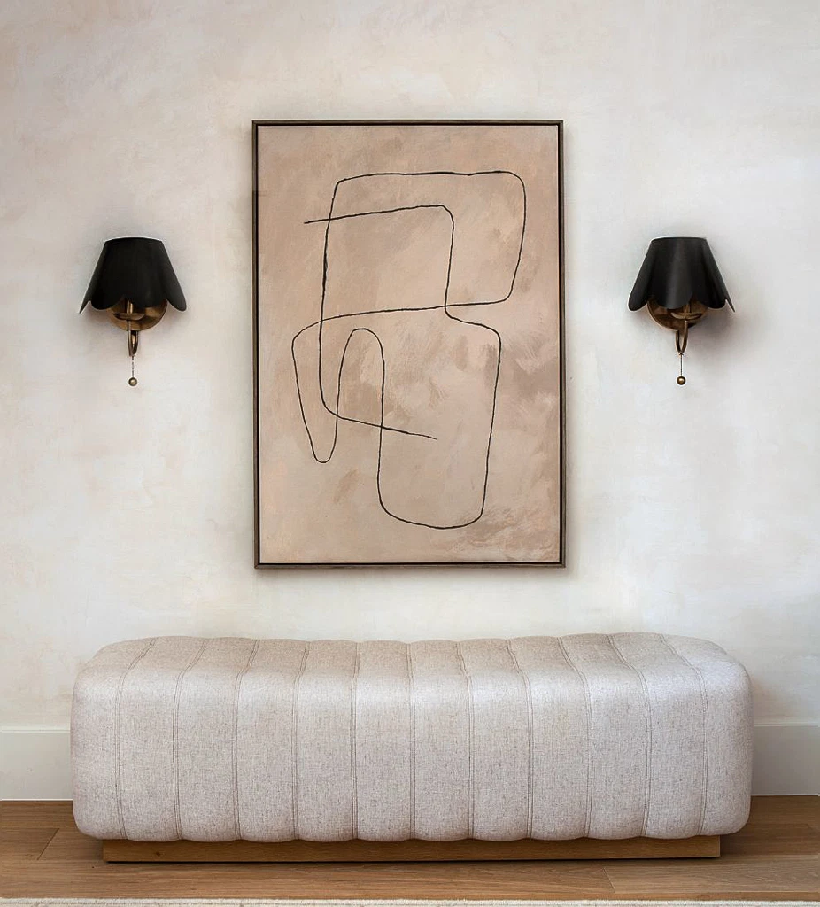 Upholstered bench, wood base