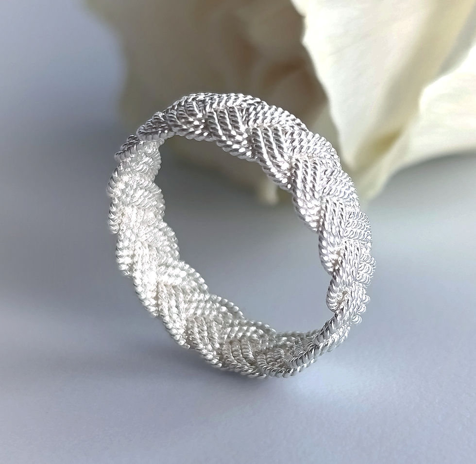 Thumbnail: Tejido Infinito— Anillo en filigrana de plata