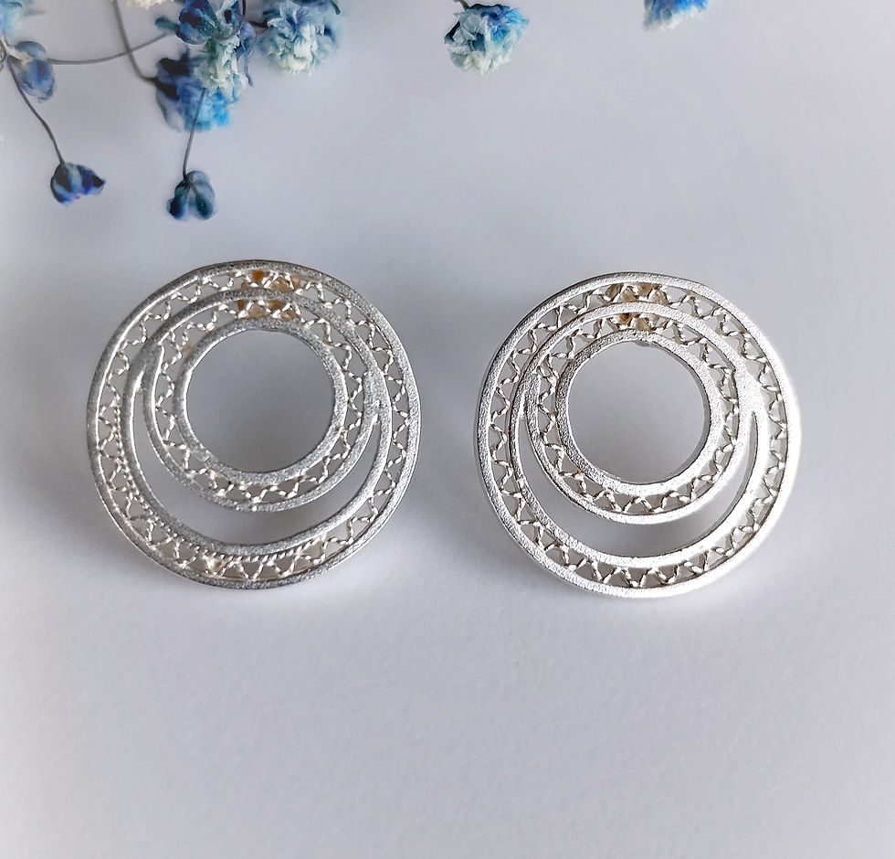 Thumbnail: Doble Aro — Aretes  en filigrana de plata