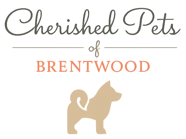 Cherished Pets + Brentwood logo with dog silhouette