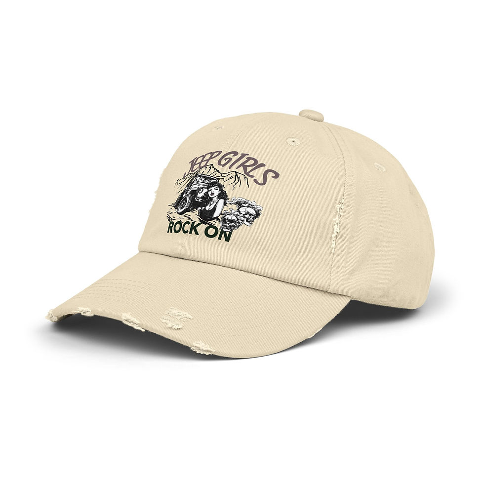 Jeep Girls Rock On Distressed Cap