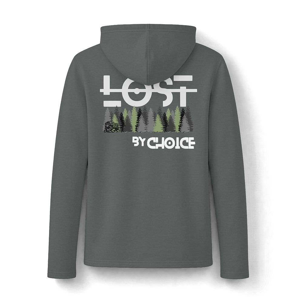 Lost by Choice women’s off-road V-neck hoodie front and back print product image 2
