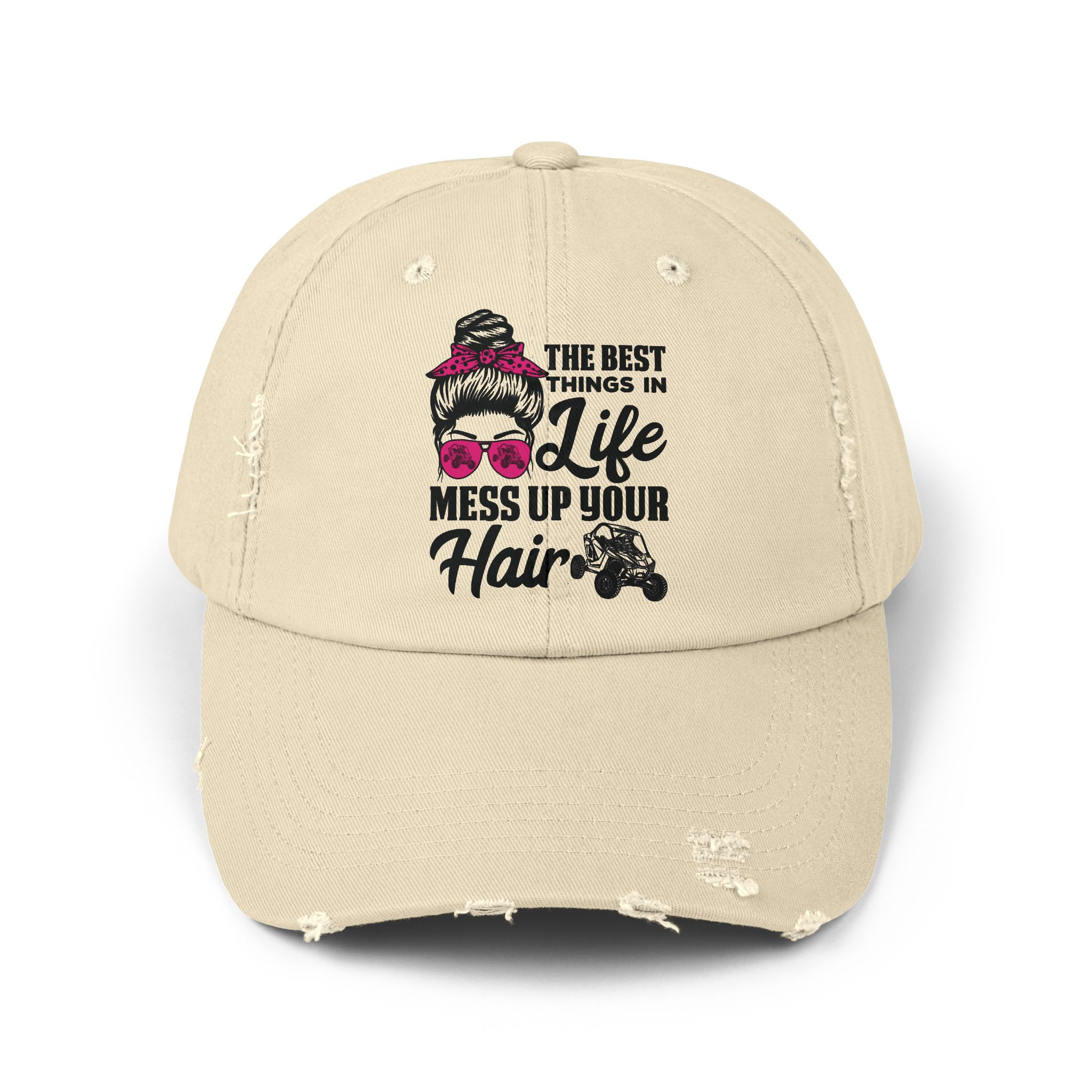 Best Things in Life Mess Up Your Hair Distressed Cap