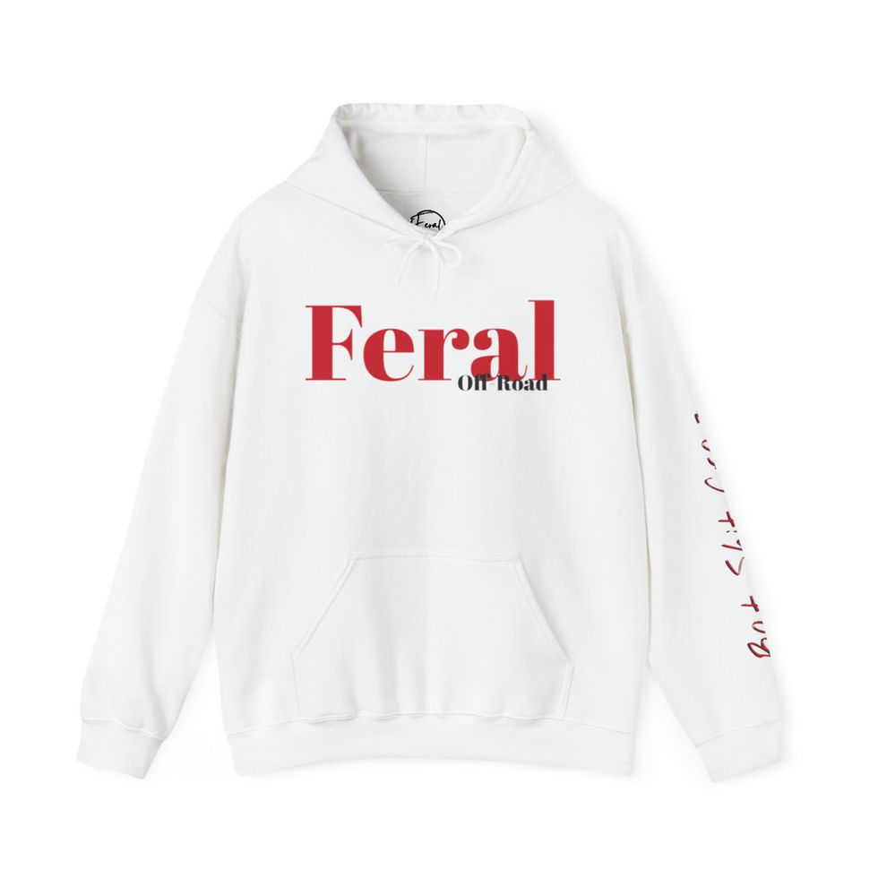 Feral Off-Road- Bat Shit Crazy left sleeve -Unisex Heavy Blend Hooded Sweatshirt