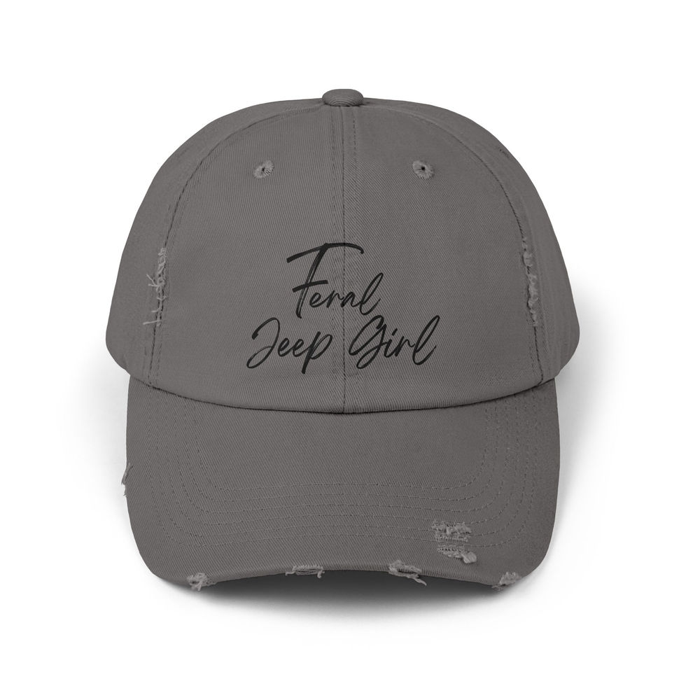 Feral Jeep Girl Unisex Distressed Cap