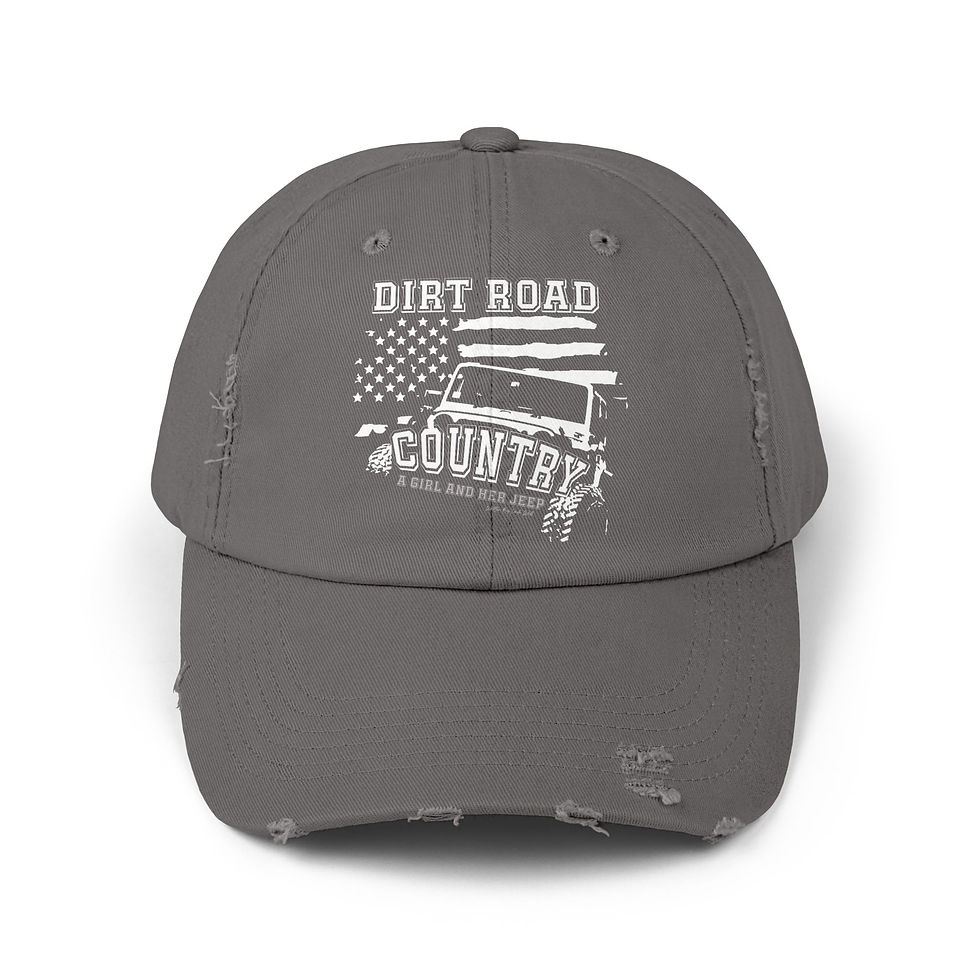 Thumbnail: Dirt Road Country - A Girl and Her Jeep Distressed Cap