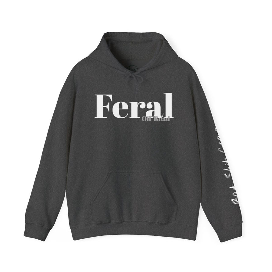 Feral Off-Road- Bat Shit Crazy left sleeve -Unisex Heavy Blend Hooded Sweatshirt