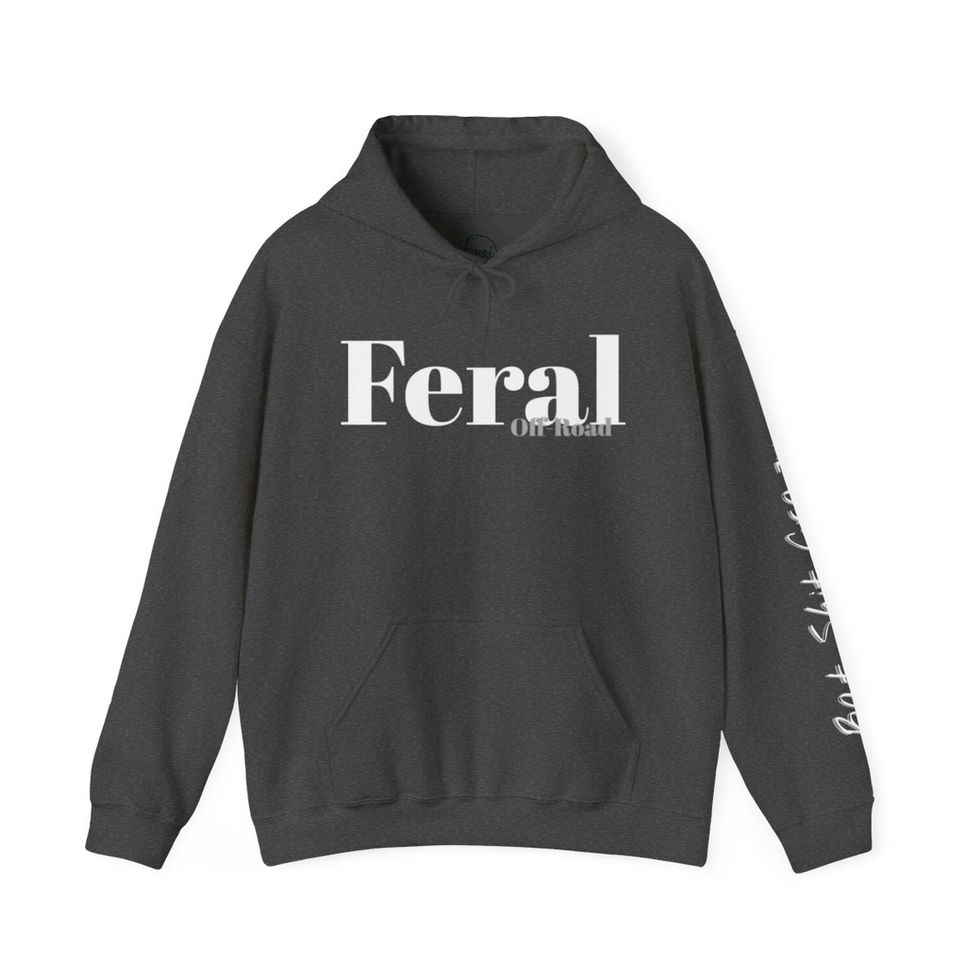 Feral Off-Road- Bat Shit Crazy left sleeve -Unisex Heavy Blend Hooded Sweatshirt