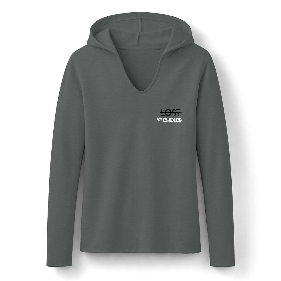 Lost by Choice women’s off-road V-neck hoodie front and back print product image 1