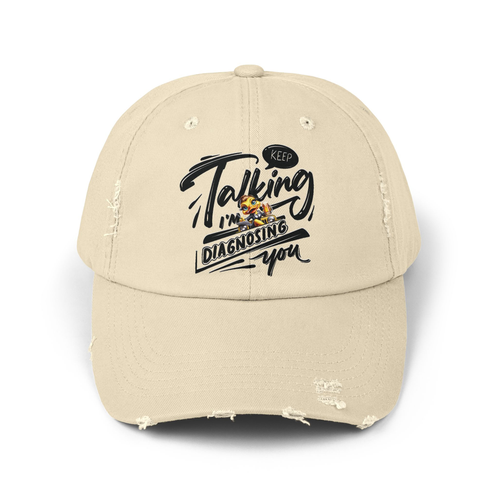 Keep Talking Distressed Cap – product view 1