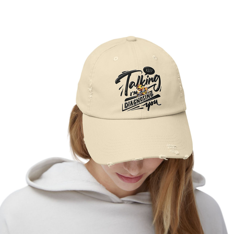 Thumbnail: Keep Talking Distressed Cap – product view 4