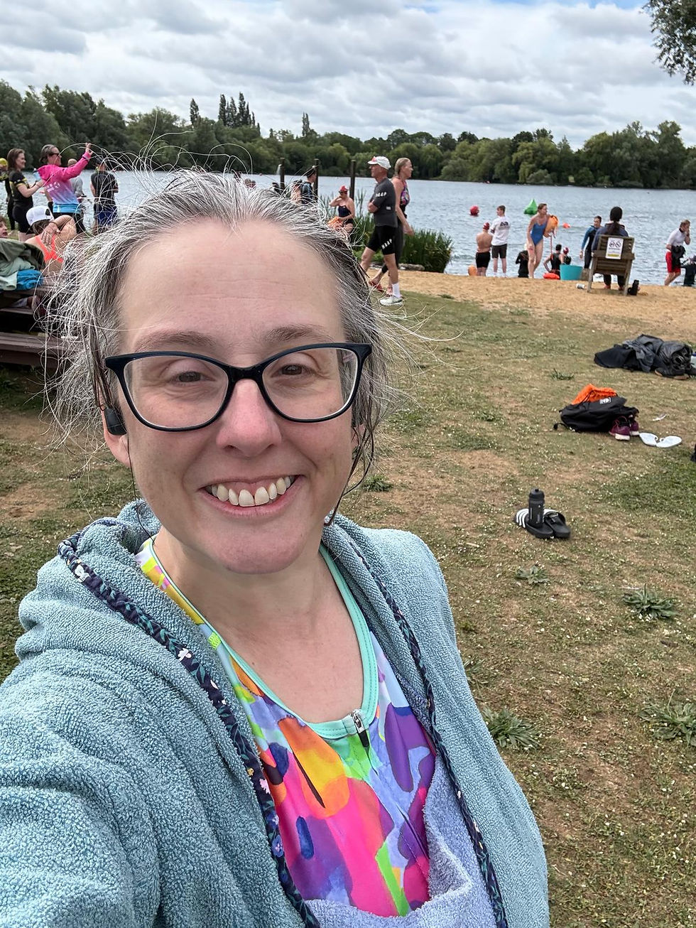 Lakeside post-swim moments with Nicola
