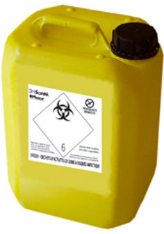 14 - 20L yellow or translucent jerrycan for infectious waste