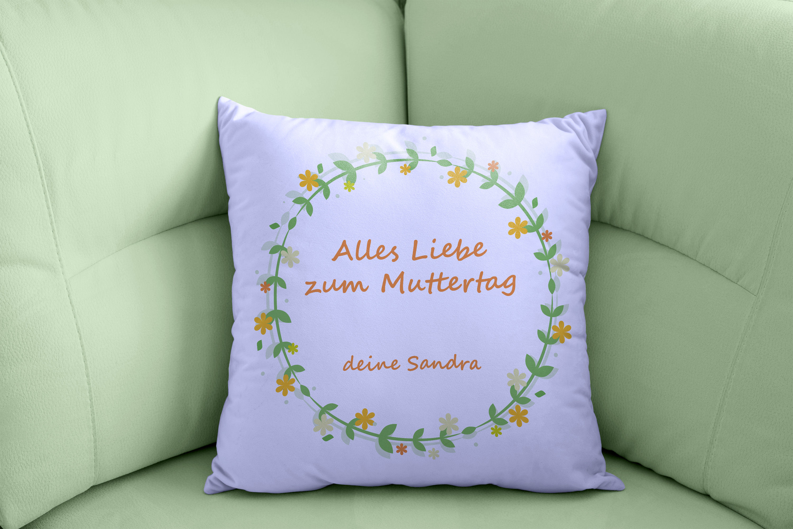 Muttertagspolster Blumenkreis