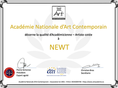 Coté par l'Académie Nationale d'Art Contemporain