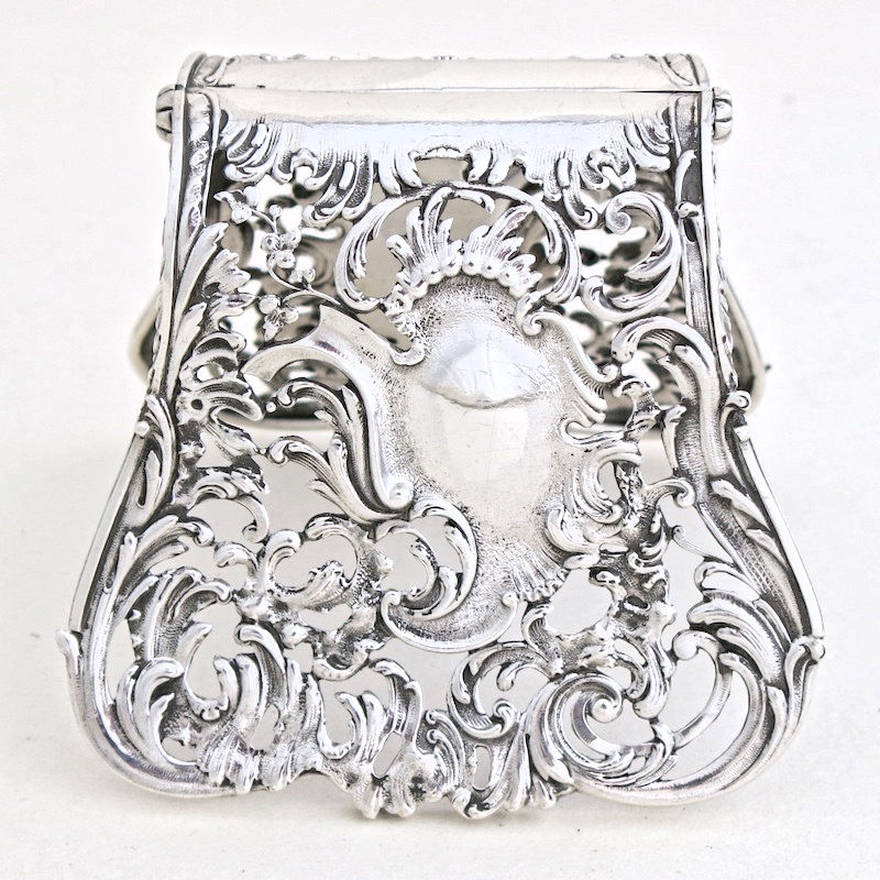 Antique French Sterling Silver Asparagus Pastry Cookies Server Tongs Serving Piece in Rococo Style Hallmark Minerva No.1