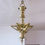 Thumbnail: Judenstern Antique German Polish Gilt Bronze Hanging Shabbat Oil Lamp Menorah Gold Judaica Jewish Collectible