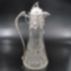 Antique German 800 Solid Silver Wine Decanter Art Nouveau 'Macadamia'