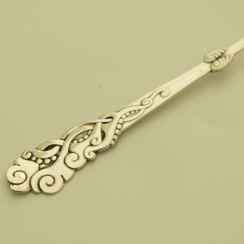 Antique Danish Sterling Silver Egg Greasy Serving Spoon Ladle Art